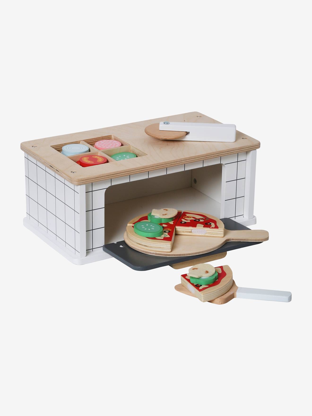 Vertbaudet Kinder Pizzaofen, Holz FSC - beige
