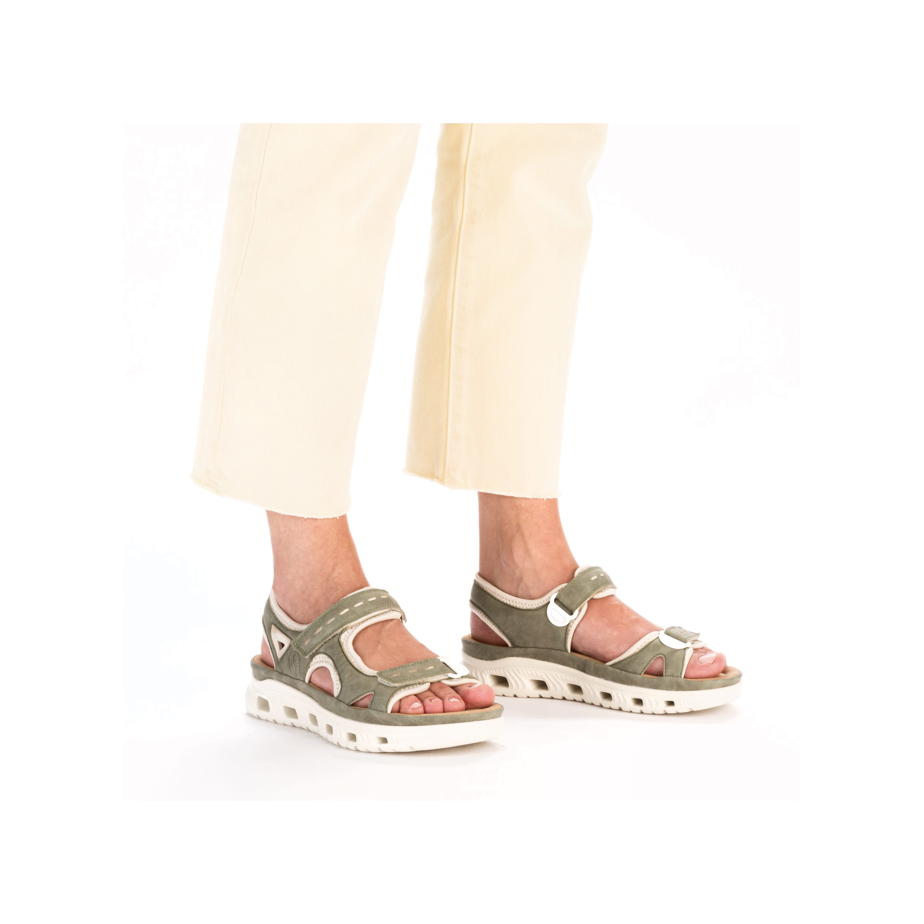 Rieker Damen Trekkingsandalen grüngrau