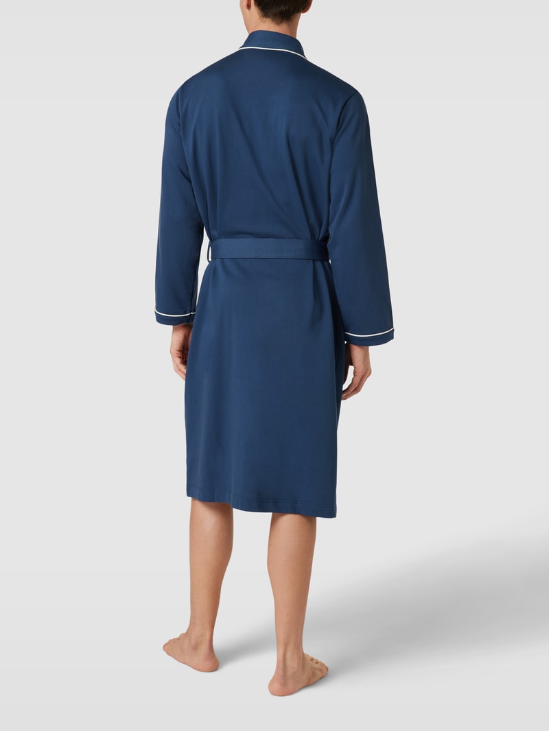Bademantel mit seitlichen Eingrifftaschen Modell 'JERSEY' in blau