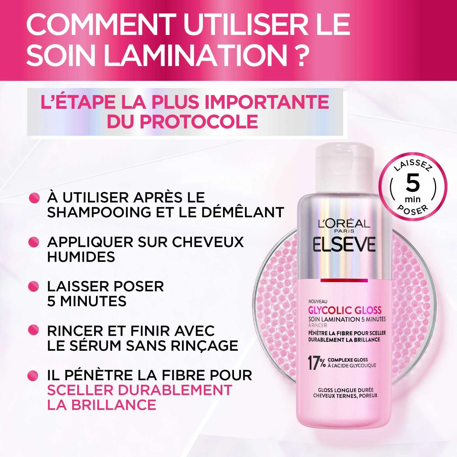 L'Oréal Paris Glycolic Gloss 5 perces lamináló kezelés