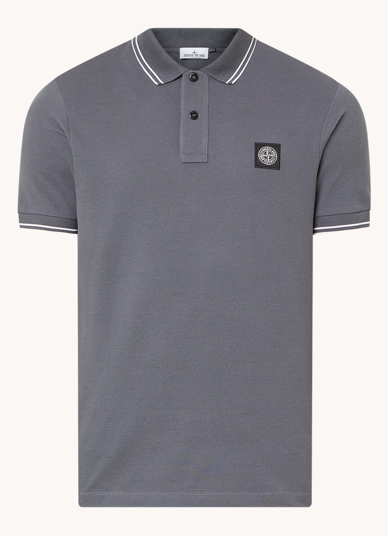 Stone Island 2SC18 pieguļošs polo krekls no organiskas pikē kokvilnas ar logotipu