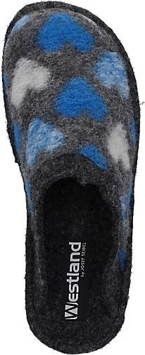 WESTLAND Hausschuh Lille 100, blau-multi