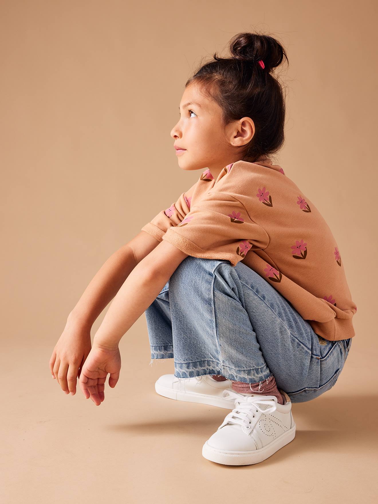 Baskets en cuir enfant blanc