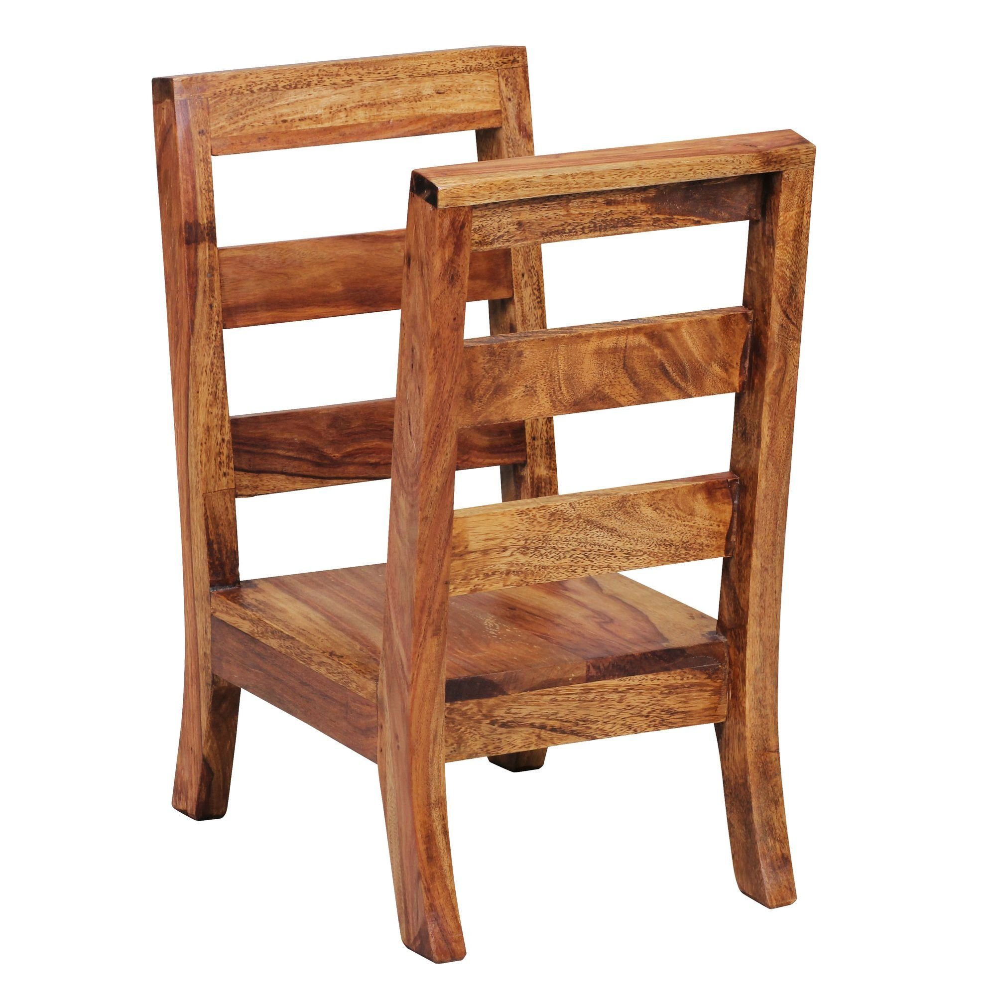 FINEBUY Zeitungsständer FB37327 (Zeitungshalter Sheesham Massivholz 44x51,5x28 cm), Zeitschriftenhalter Modern, Prospekthalter
