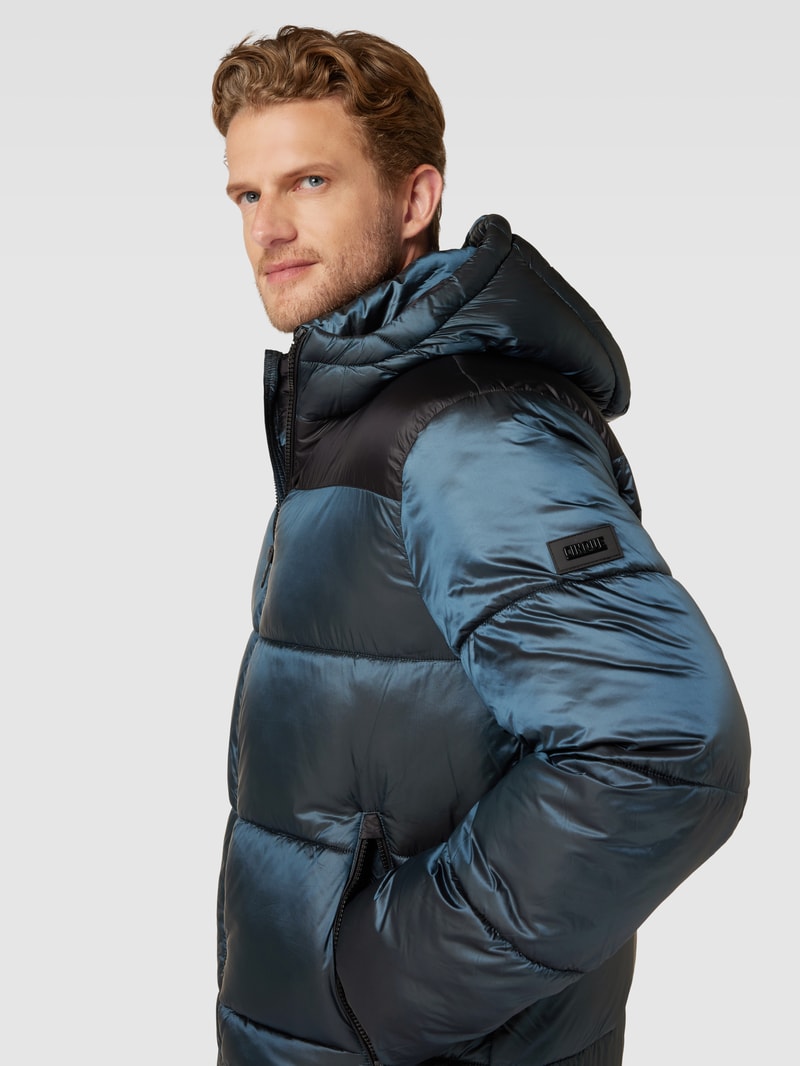Steppjacke mit Kapuze Modell 'Anchor' in petrol
