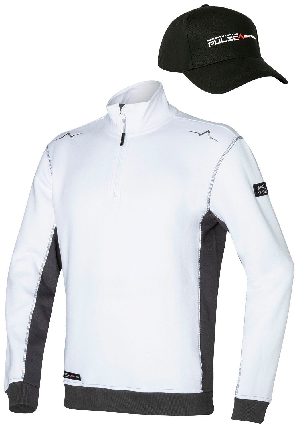 Kübler Hoodie PULSE HANDCRAFT Troyer (Set) inkl. Cap