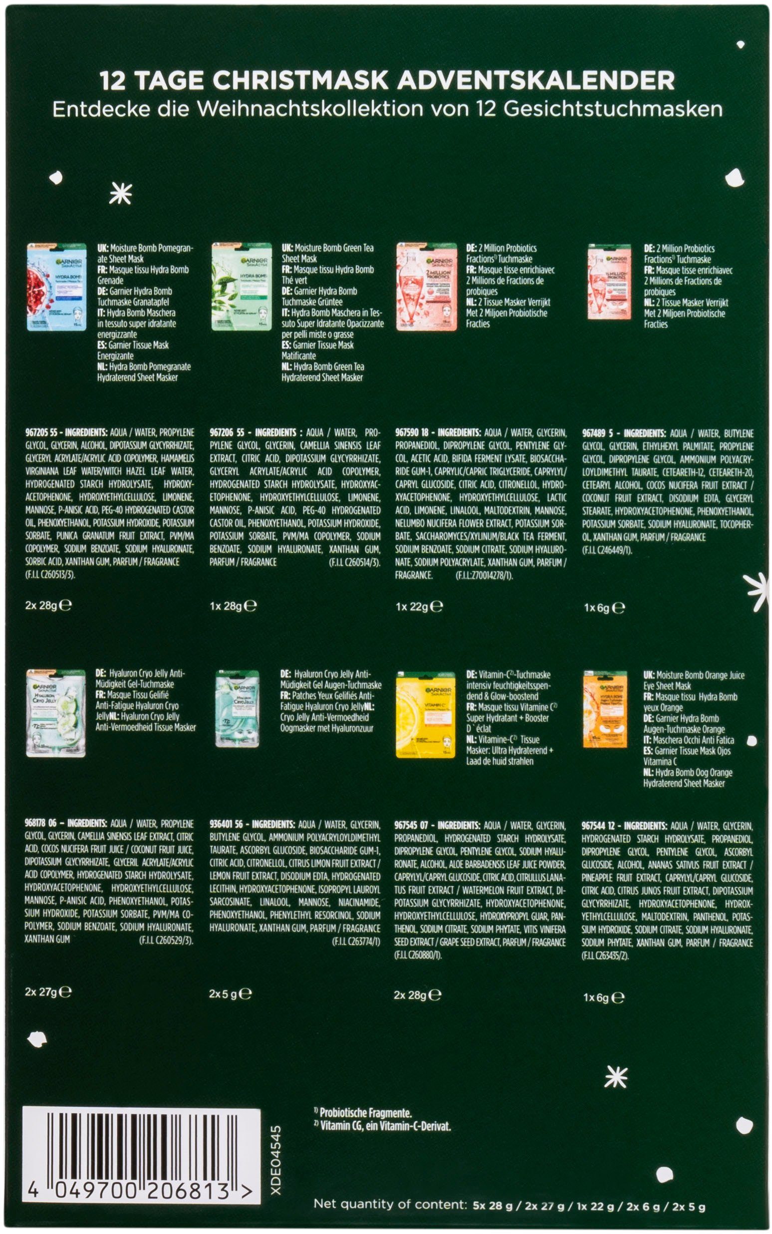 GARNIER Gesichtsmaske Garnier Tuchmasken Adventskalender