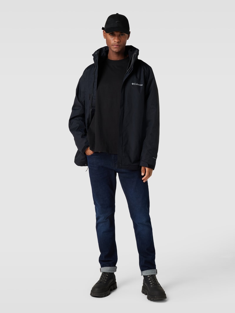 Jacke mit Label-Detail Modell 'mission' in schwarz