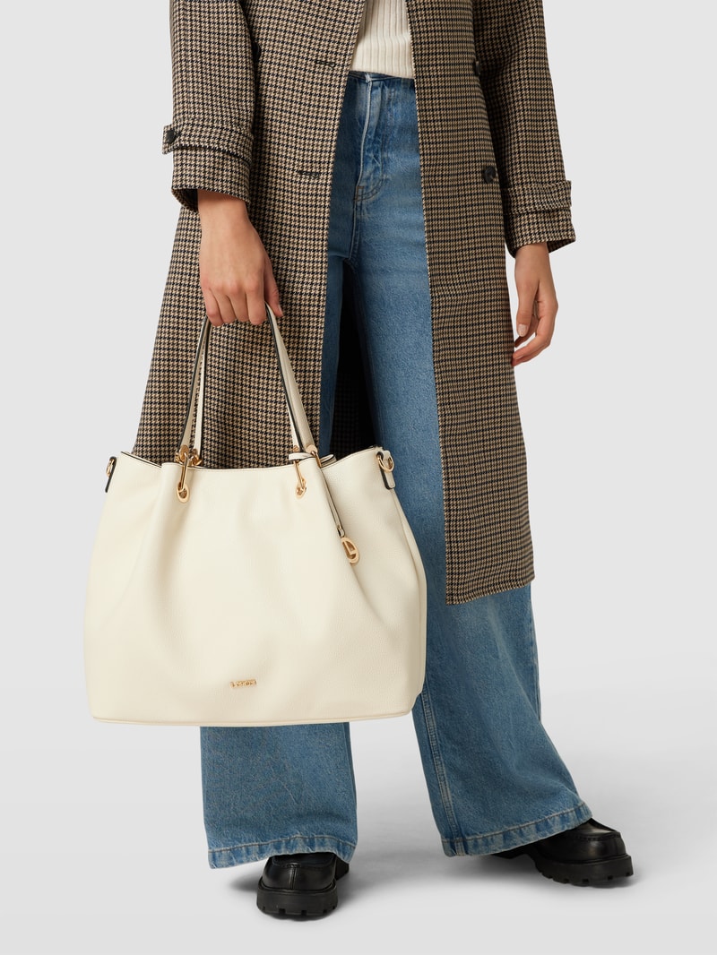 Handtasche in Leder-Optik Modell 'EBONY' in offwhite
