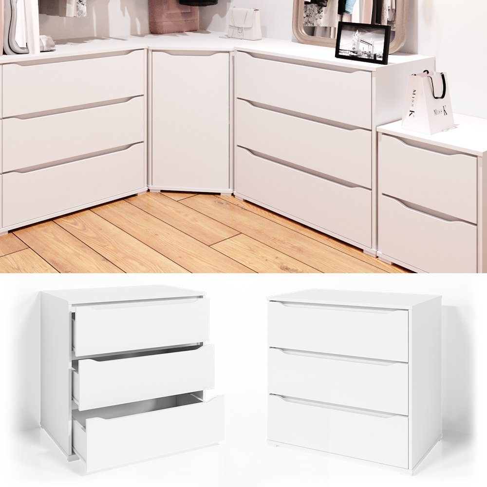 Vicco Kommode Sideboard Mehrzweckschrank RUBEN 80 cm Weiß