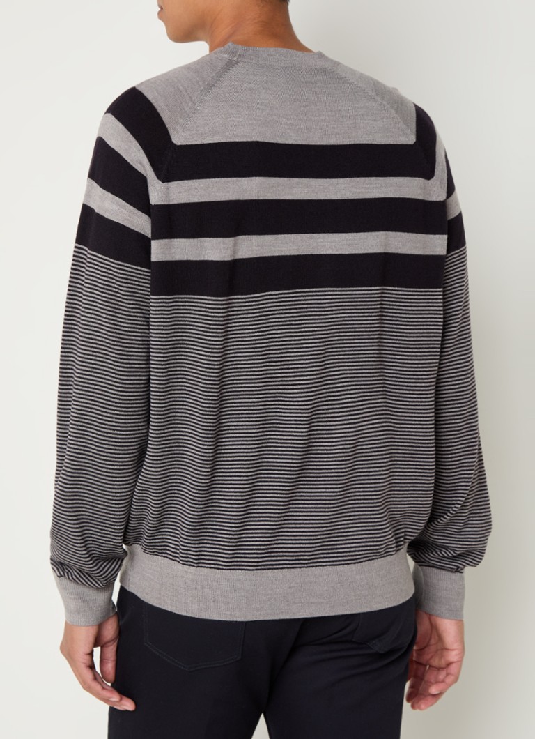 Armani Exchange Fine-knit pullover in merino wool blend with stripe print