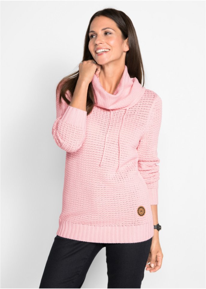 Rollkragenpullover mit Kordeln