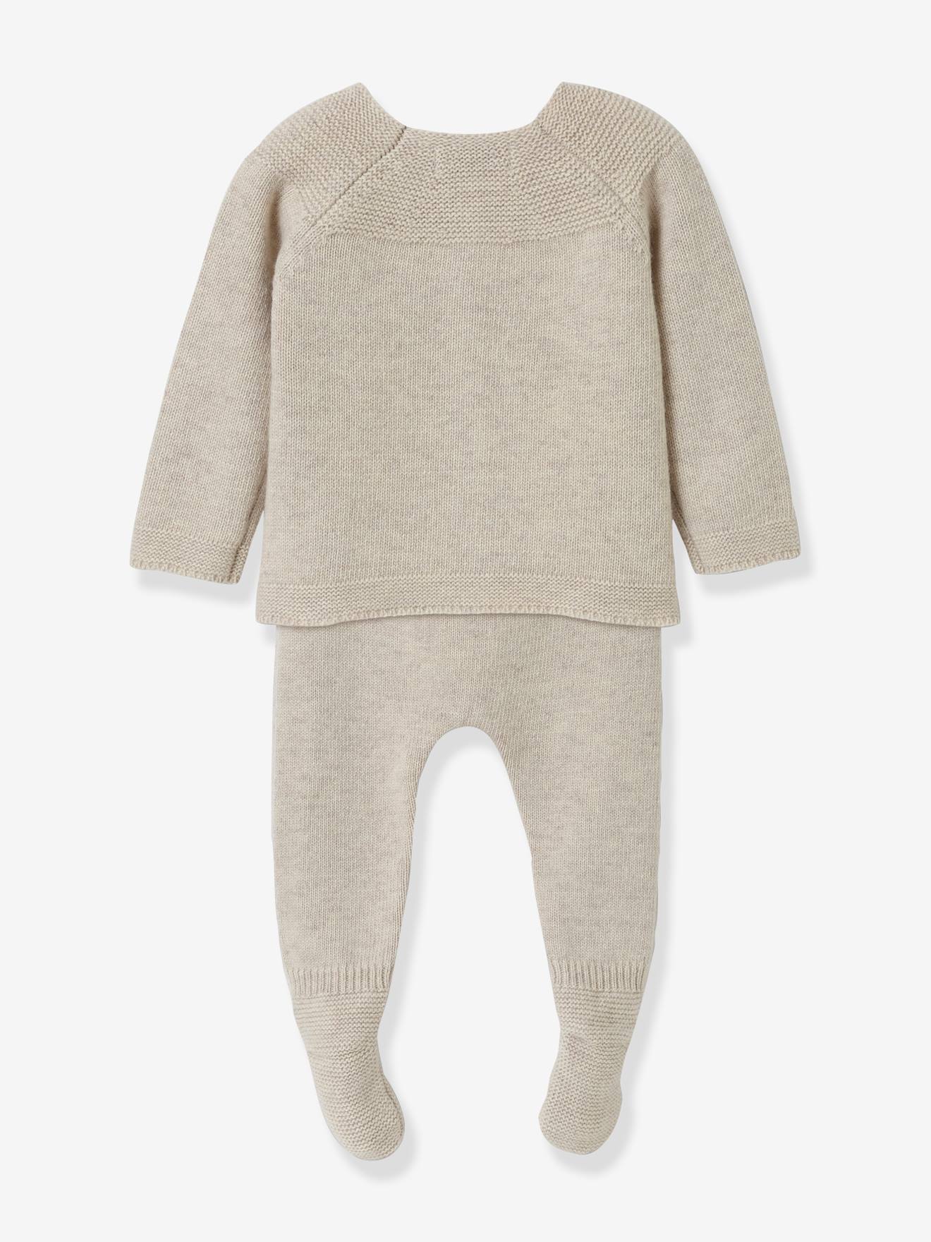 Ensemble bébé en tricot CYRILLUS écru