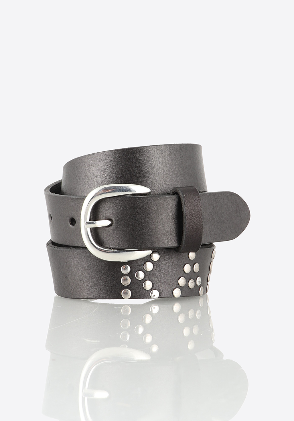 KENDA  Ceinture en cuir noir Femme