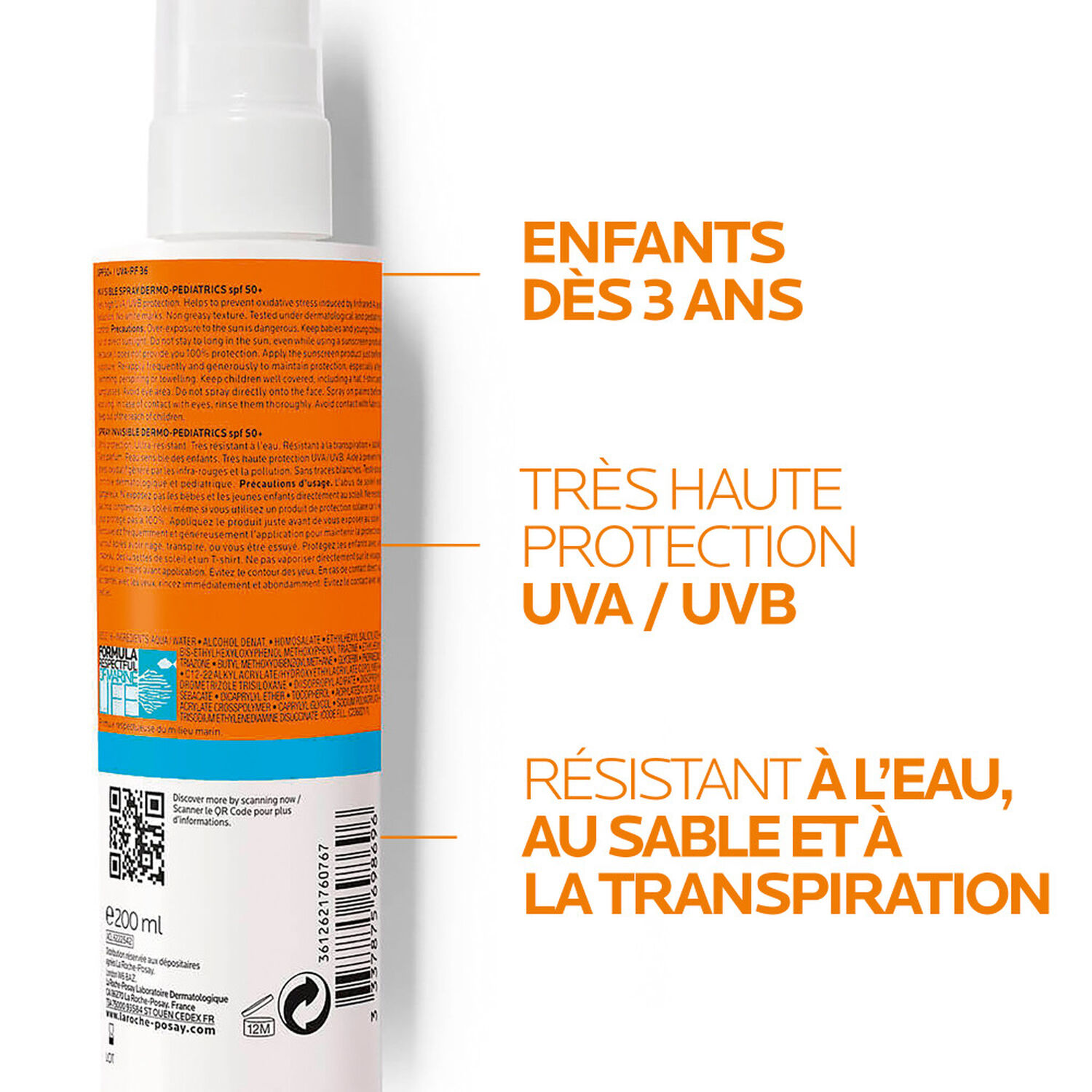la roche-posay Anthelios Dermo-Pediatrics SPF50+ Spray Enfants Visage et Corps 200 ml