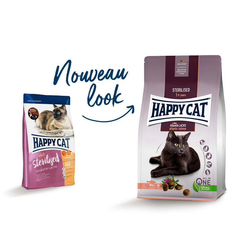 HAPPY CAT Trockenfutter HAPPY CAT Sterilised Adult Atlantik Lachs 1,3 kg