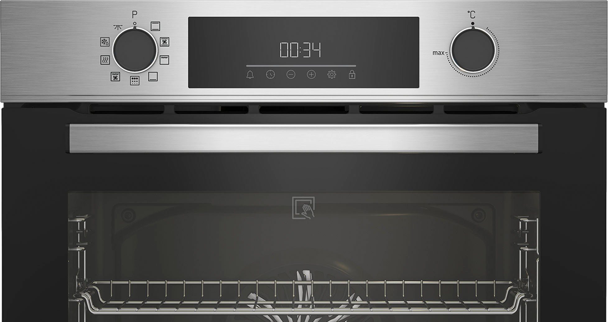 BEKO Einbaubackofen BBIE12300XFP, mit Teleskopauszug nachrüstbar, Pyrolyse-Selbstreinigung