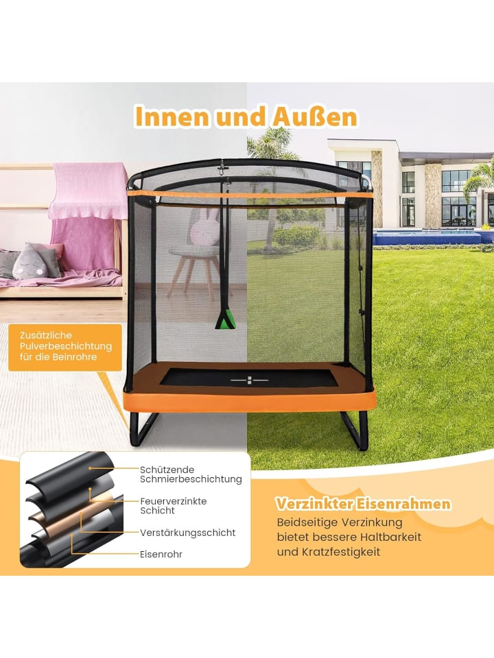 COSTWAY 2 in 1 Trampolin in Orange günstig kaufen 210 cm