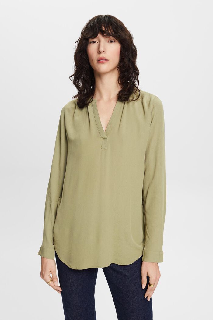 Basic-Bluse mit V-Ausschnitt