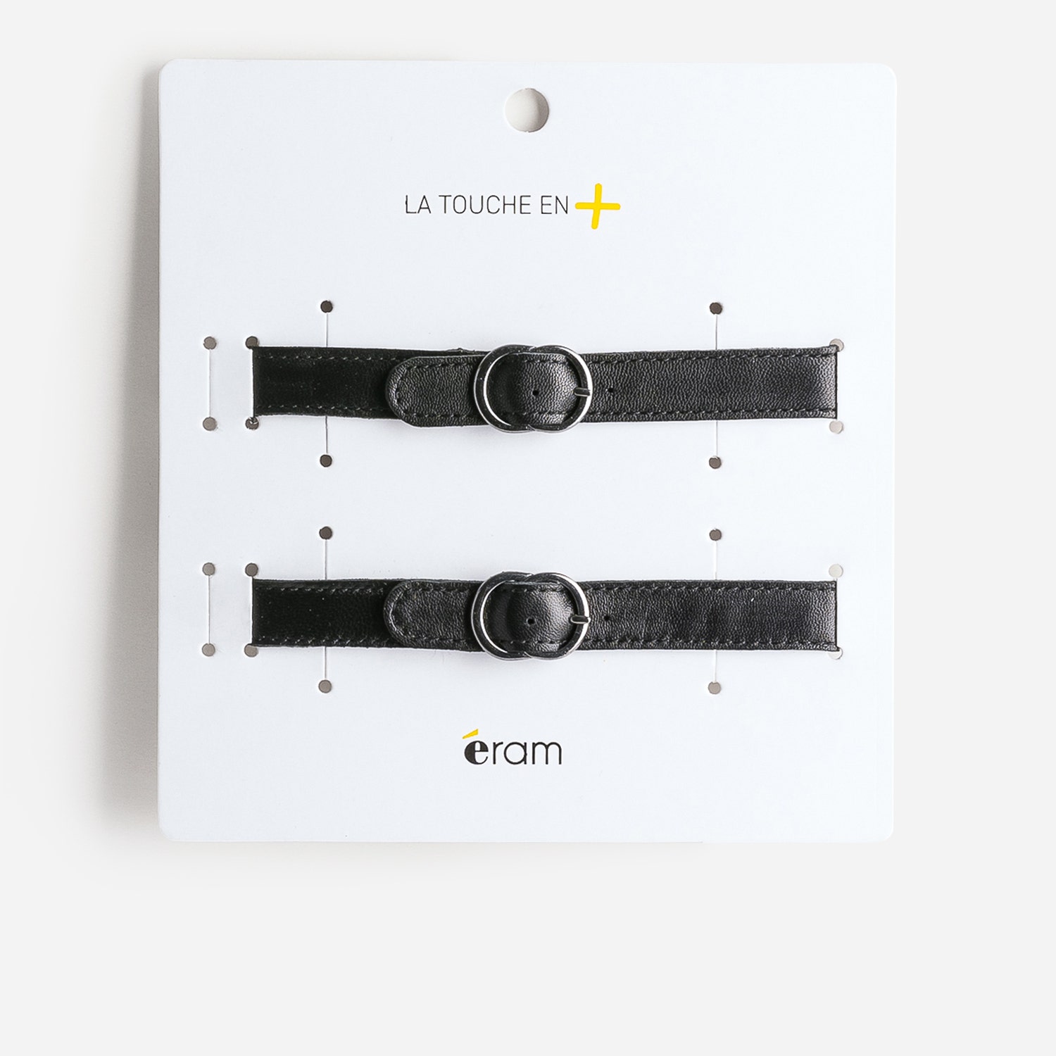 Brides amovibles noires en cuir avec boucle