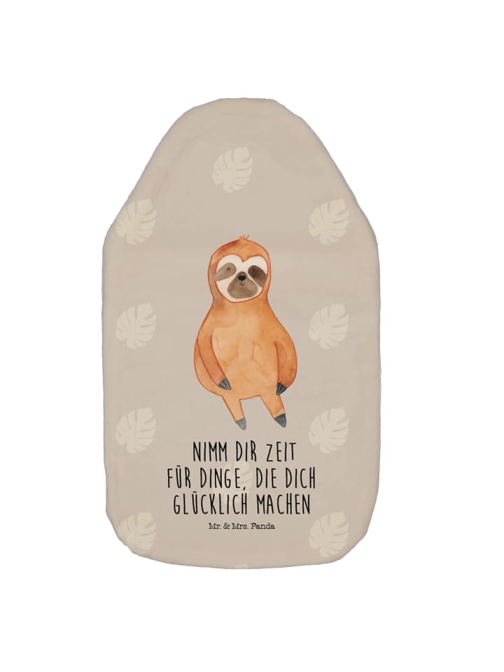Mr. & Mrs. Panda Wärmflasche Faultier Zufrieden mit Spruch in Grau Pastell günstig kaufen onesize