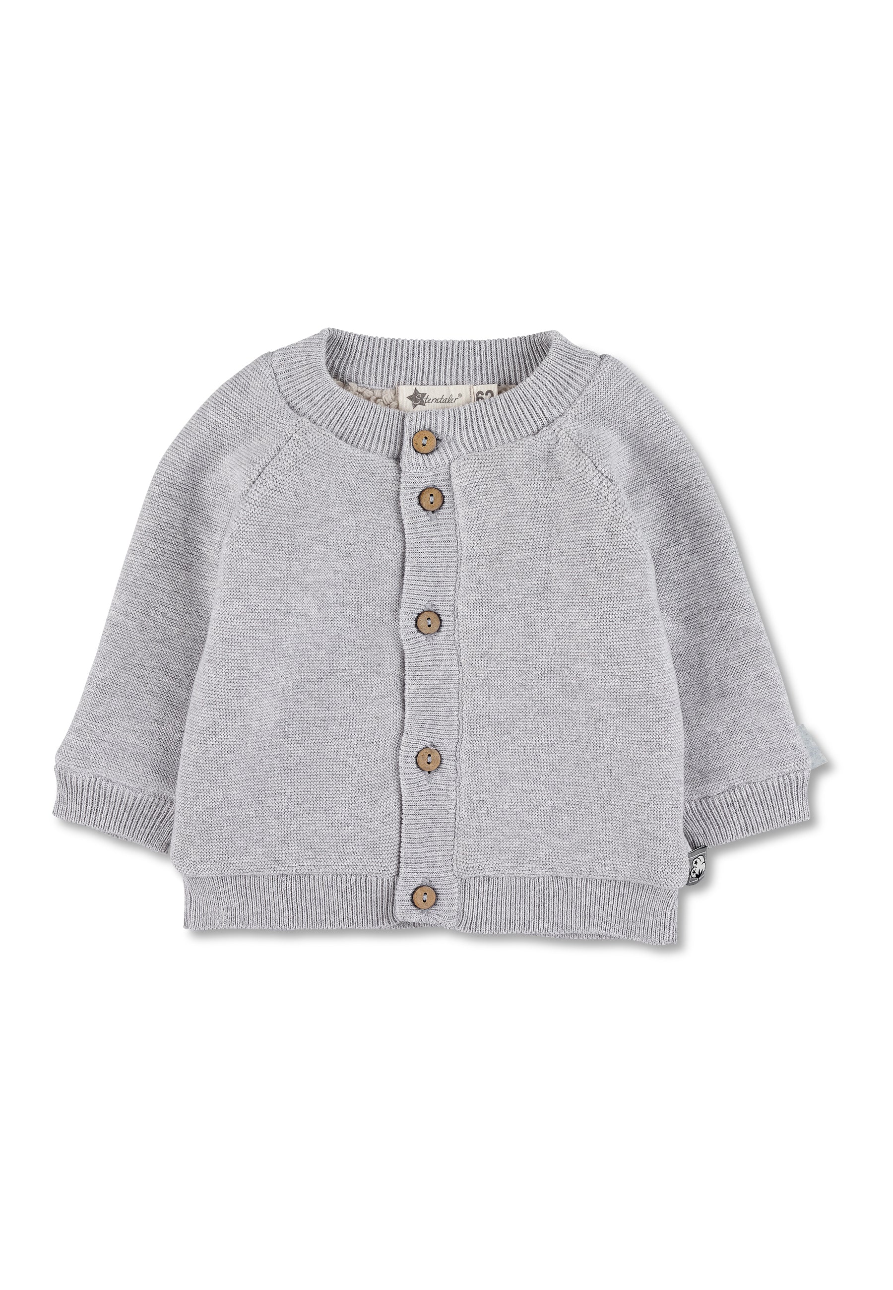 GOTS Strick-Jacke mit Stern am Rücken in 4 Farben