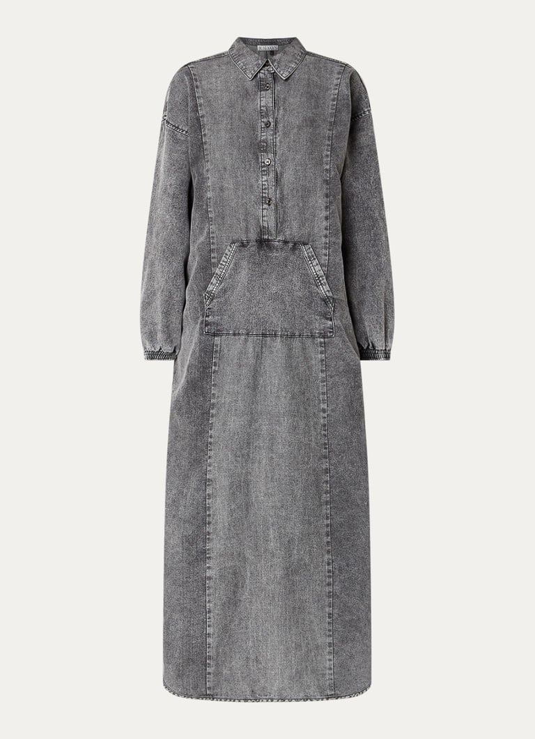 10DAYS Denim maxi dress with kangaroo pocket