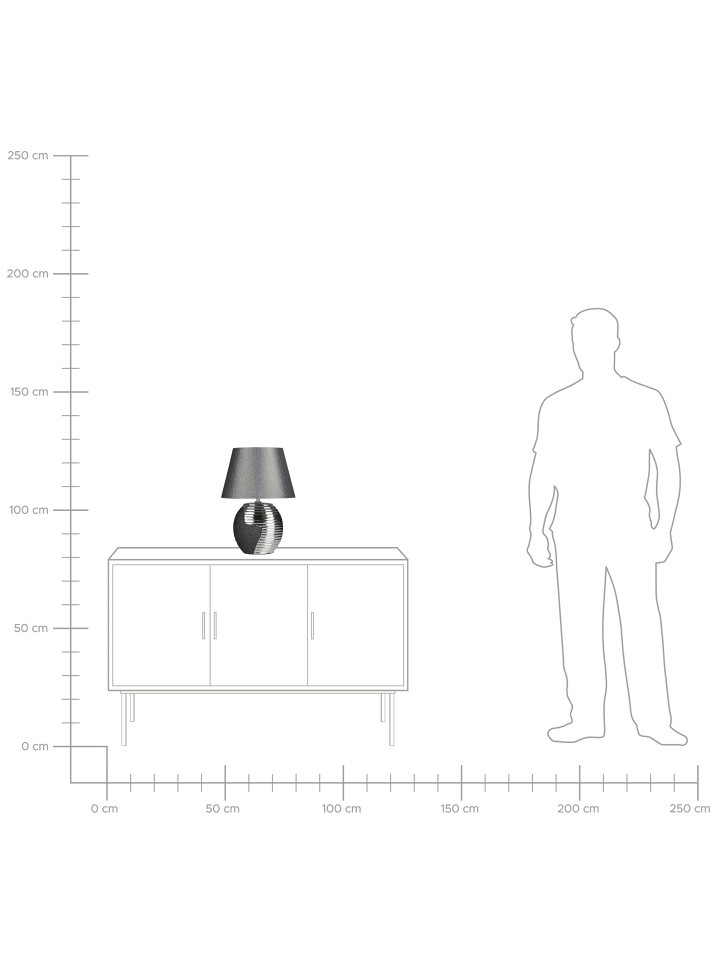 Beliani Tischleuchten ESLA in Grau/Schwarz/Silber - (W) 30 x (H) 41 x (L) 30 cm günstig kaufen onesize