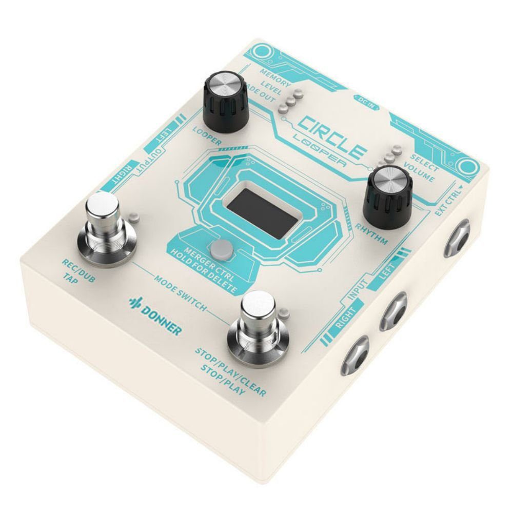 Donner E-Gitarre Circle Looper Record Gitarren Effektpedal, True Bypass, Einfach zu verwenden, für Anfänger