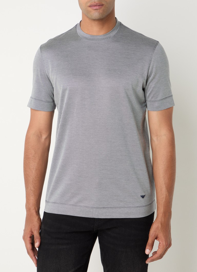 Tricou Emporio Armani din amestec de lyocell cu logo
