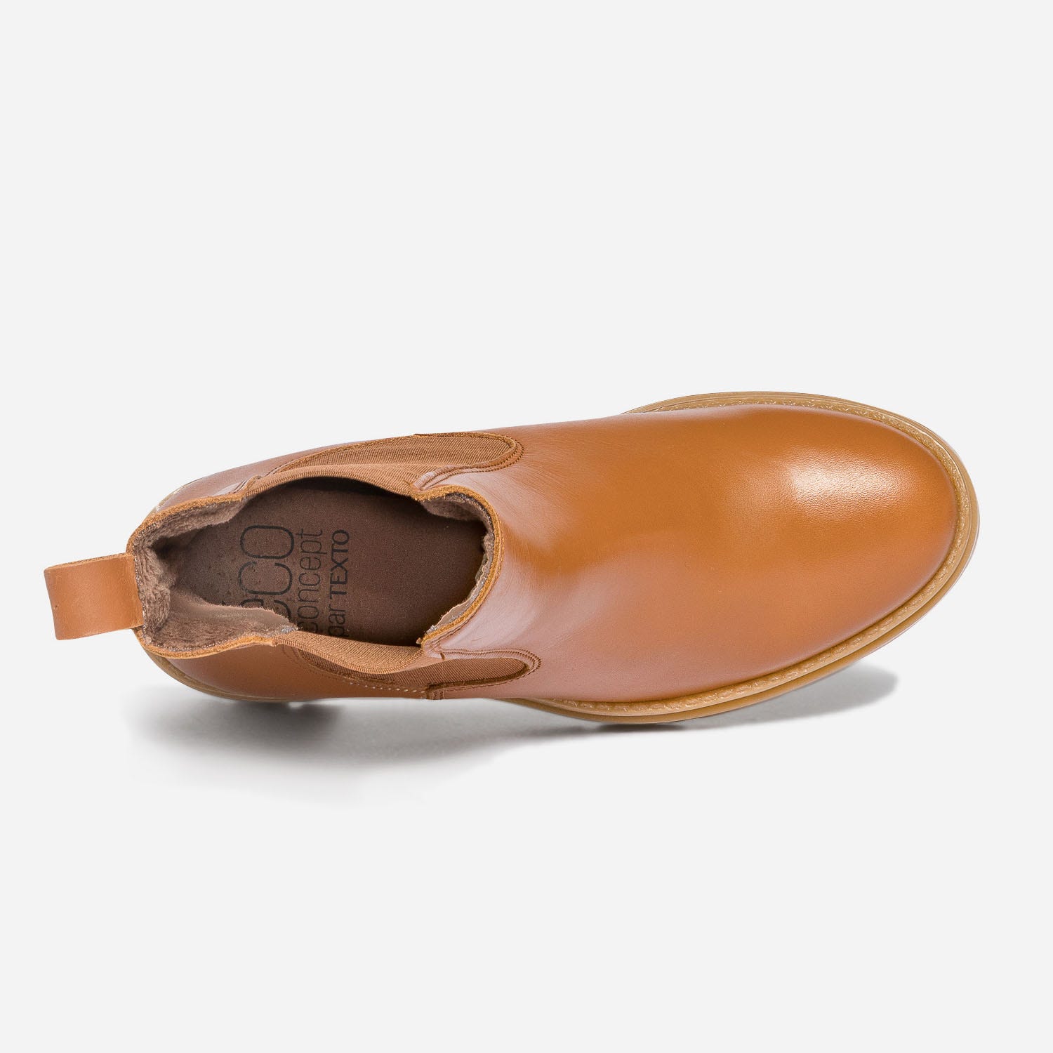 Chelsea boots TEXTO cognac éco-conçu en cuir