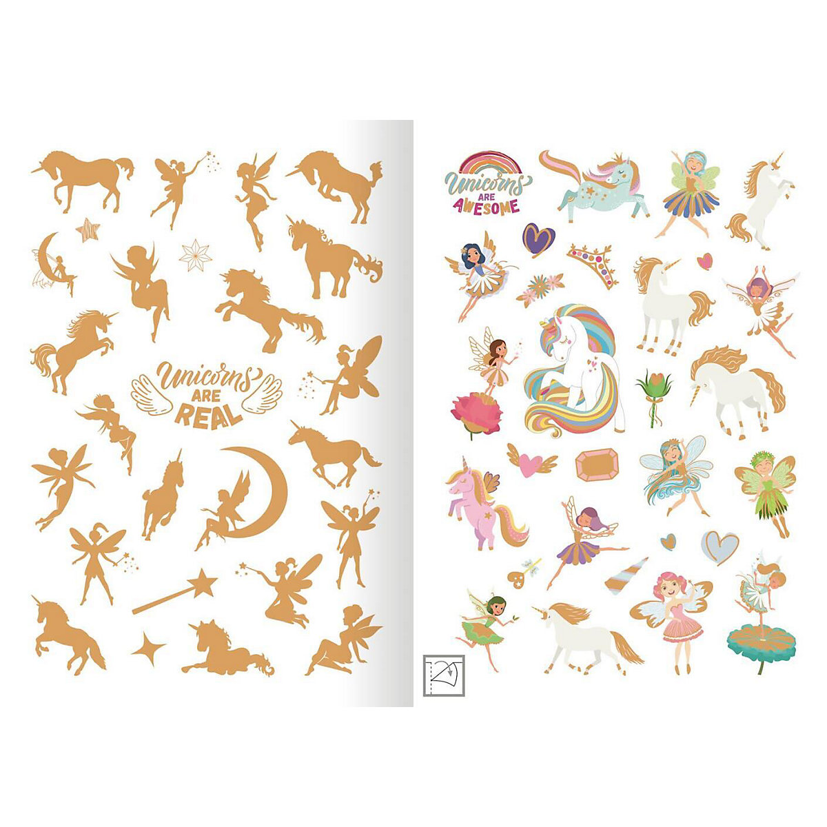 Metallic-Sticker - Feen & Einhörner