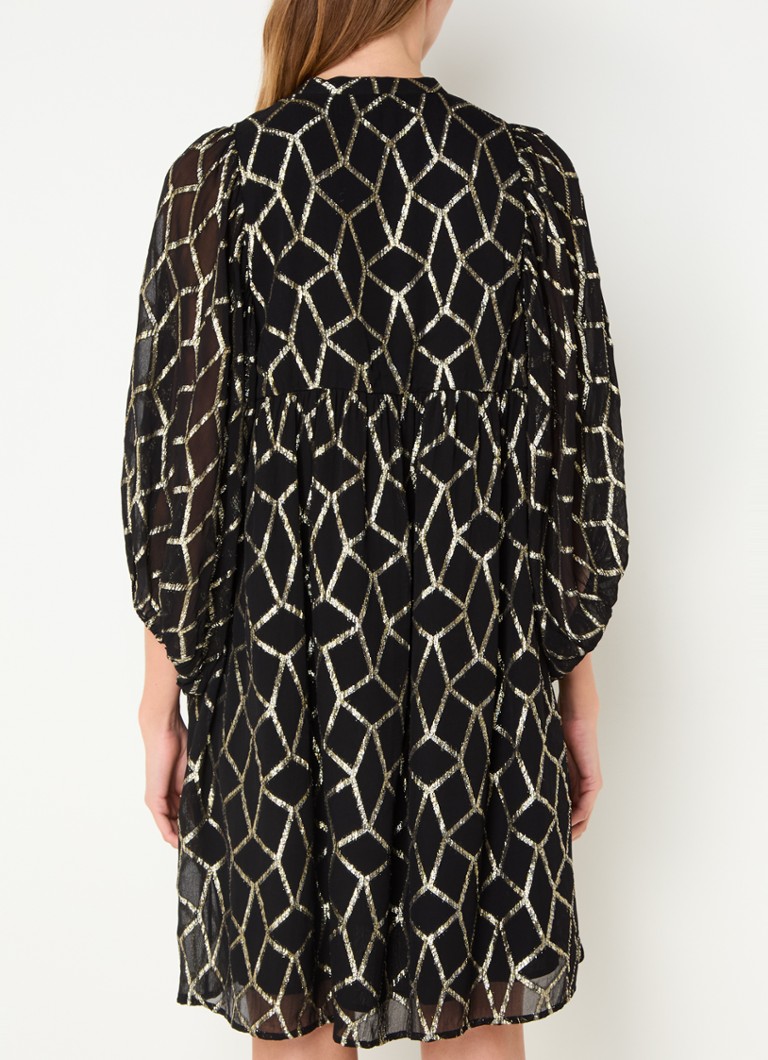 Vestido camisero corto Sarina de Bruuns Bazaar con estampado y lúrex.