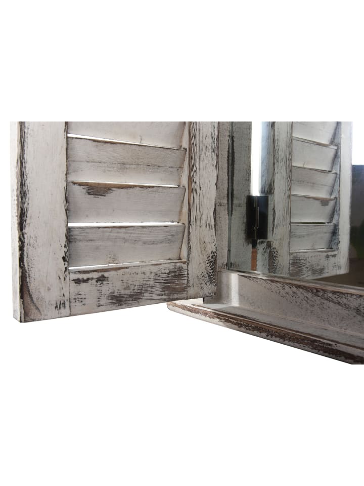 MCW Wandspiegel mit Fensterläden, Weiß shabby günstig kaufen onesize