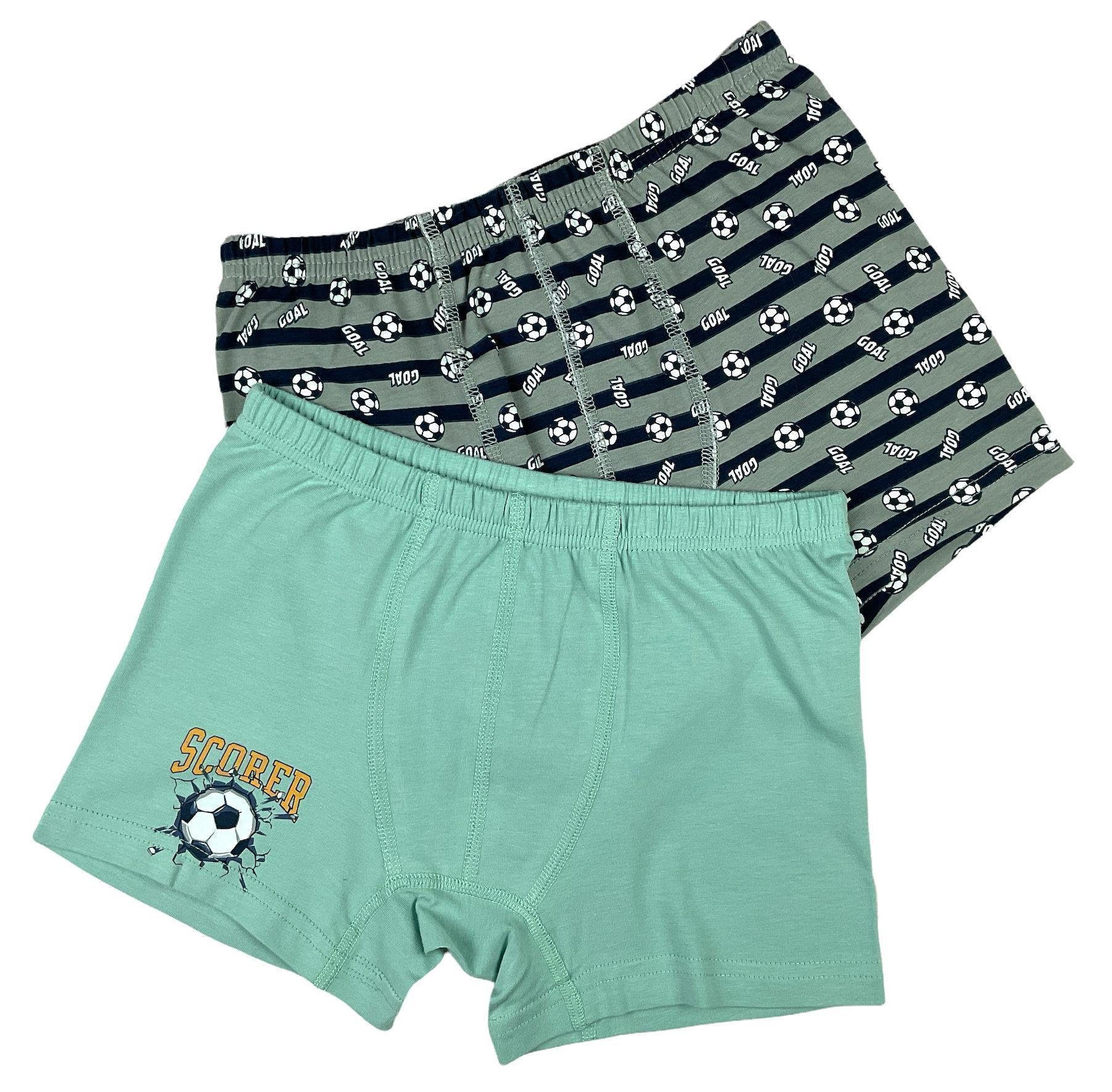 LOREZA Boxershorts 5 Jungen Boxershorts Unterhosen aus Baumwolle Unterwäsche - Scorer (Spar-Packung, 5-St)