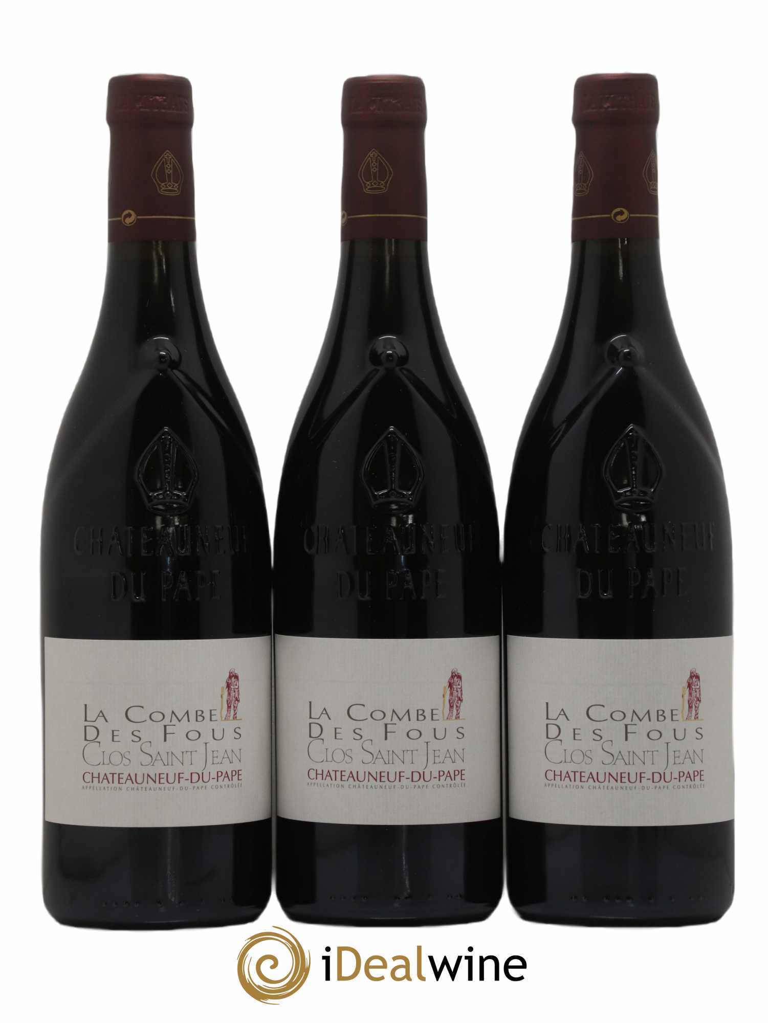 Châteauneuf-du-Pape Clos Saint-Jean La Combe des Fous Pascal et Vincent Maurel  2019 - Lot de 3 Bouteilles
