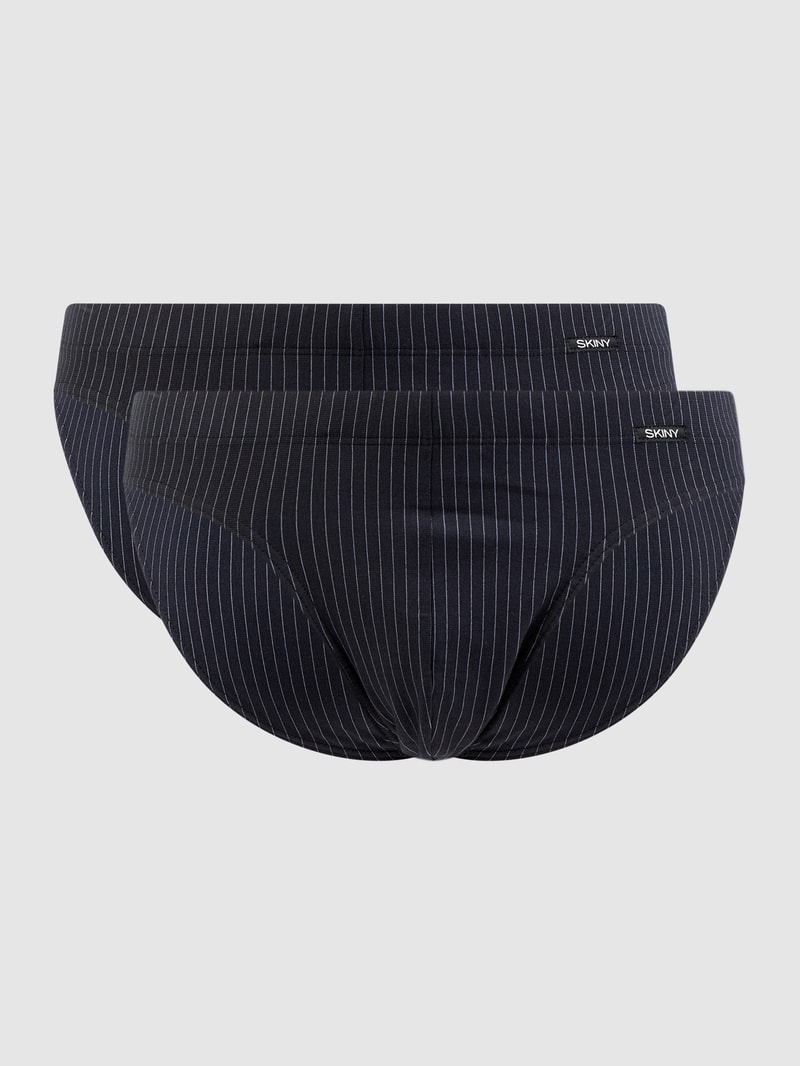 Slip mit Stretch-Anteil im 2er-Pack in schwarz