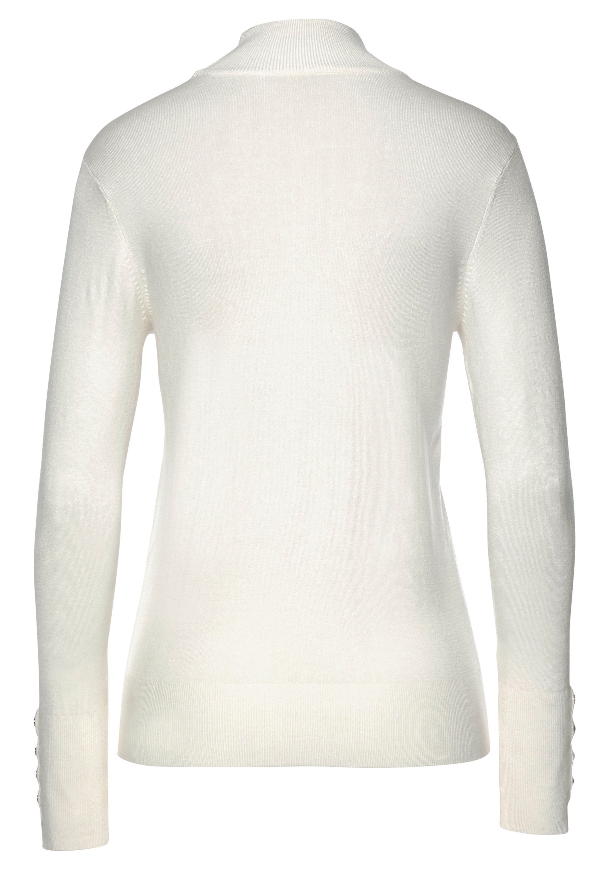 LASCANA Strickpullover mit Zierknöpfen am Ärmelabschluss