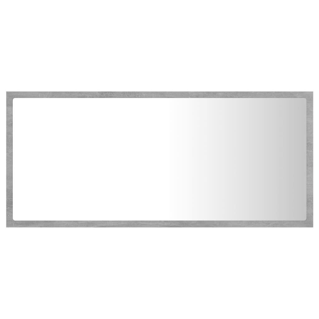vidaXL Badezimmerspiegelschrank LED-Badspiegel Betongrau 90x8,5x37 cm Acryl (1-St)