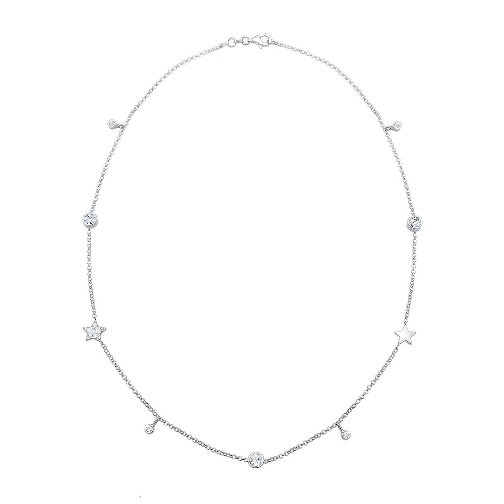 Elli Elli Collier Femmes Solitaire Étoiles avec Cristaux en Argent Sterling 925 collier