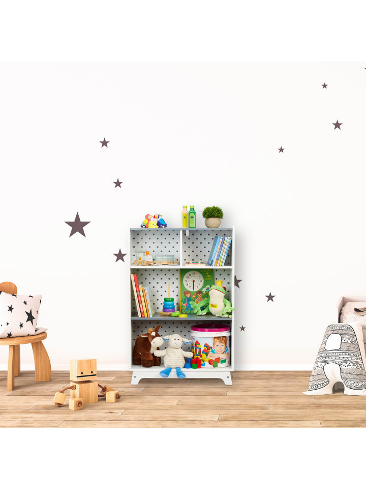 relaxdays Kinderregal in Weiß/ Grau - (B)60 x (H)90 x (T)30 cm günstig kaufen onesize
