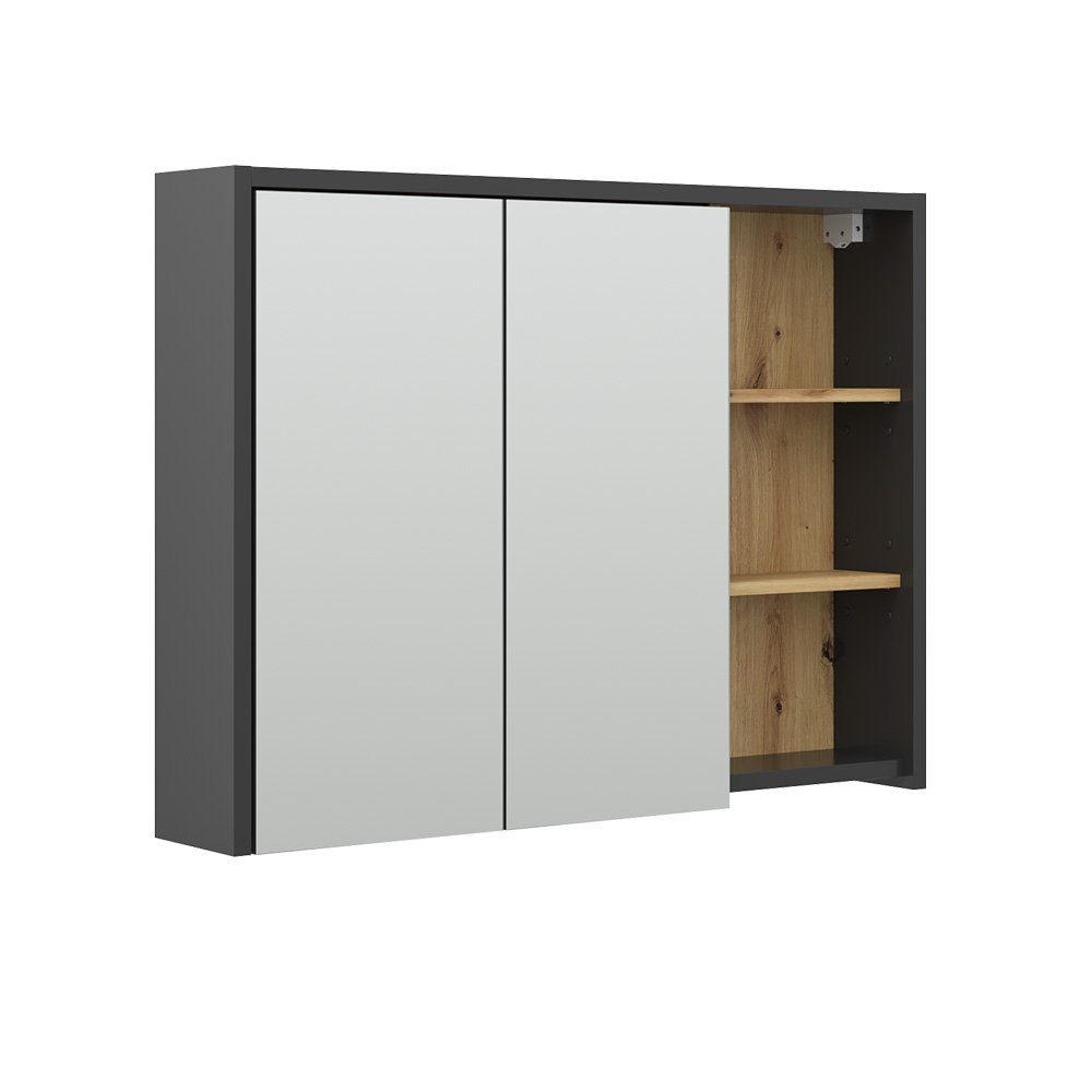 Vicco Badezimmerspiegelschrank Spiegelschrank VIOLA Anthrazit/Artisan-Eiche