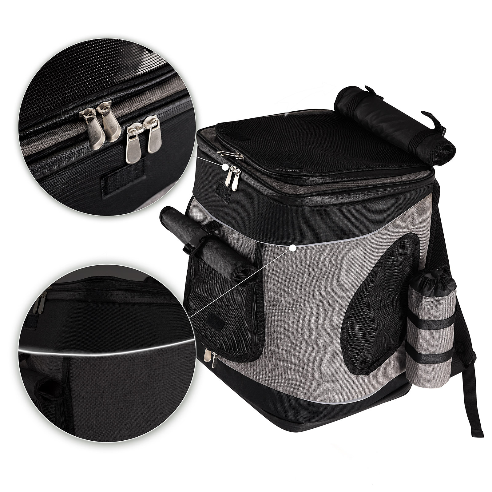 Lionto Tragetaschen Lionto Haustier-Rucksack grau/ schwarz