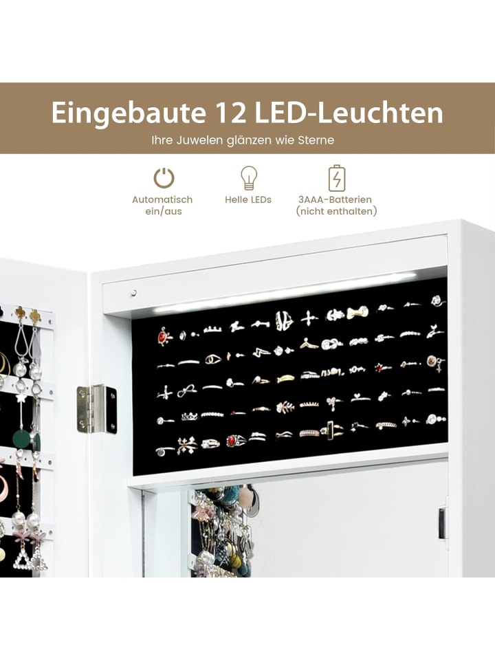 COSTWAY Schmuckschrank in Weiß günstig kaufen 120 cm