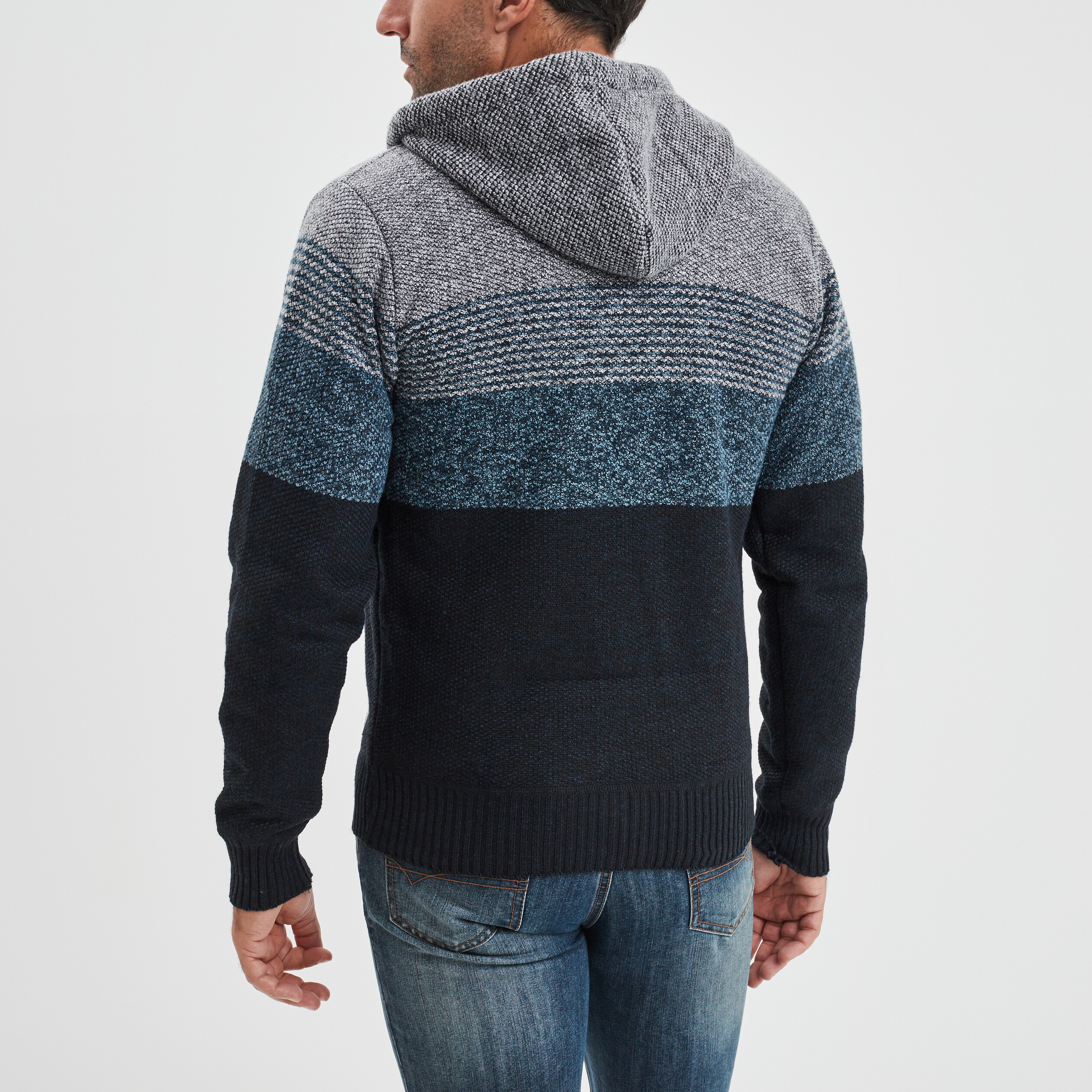Gilet zippé doublé à capuche Creeks bleu marine homme | La Halle