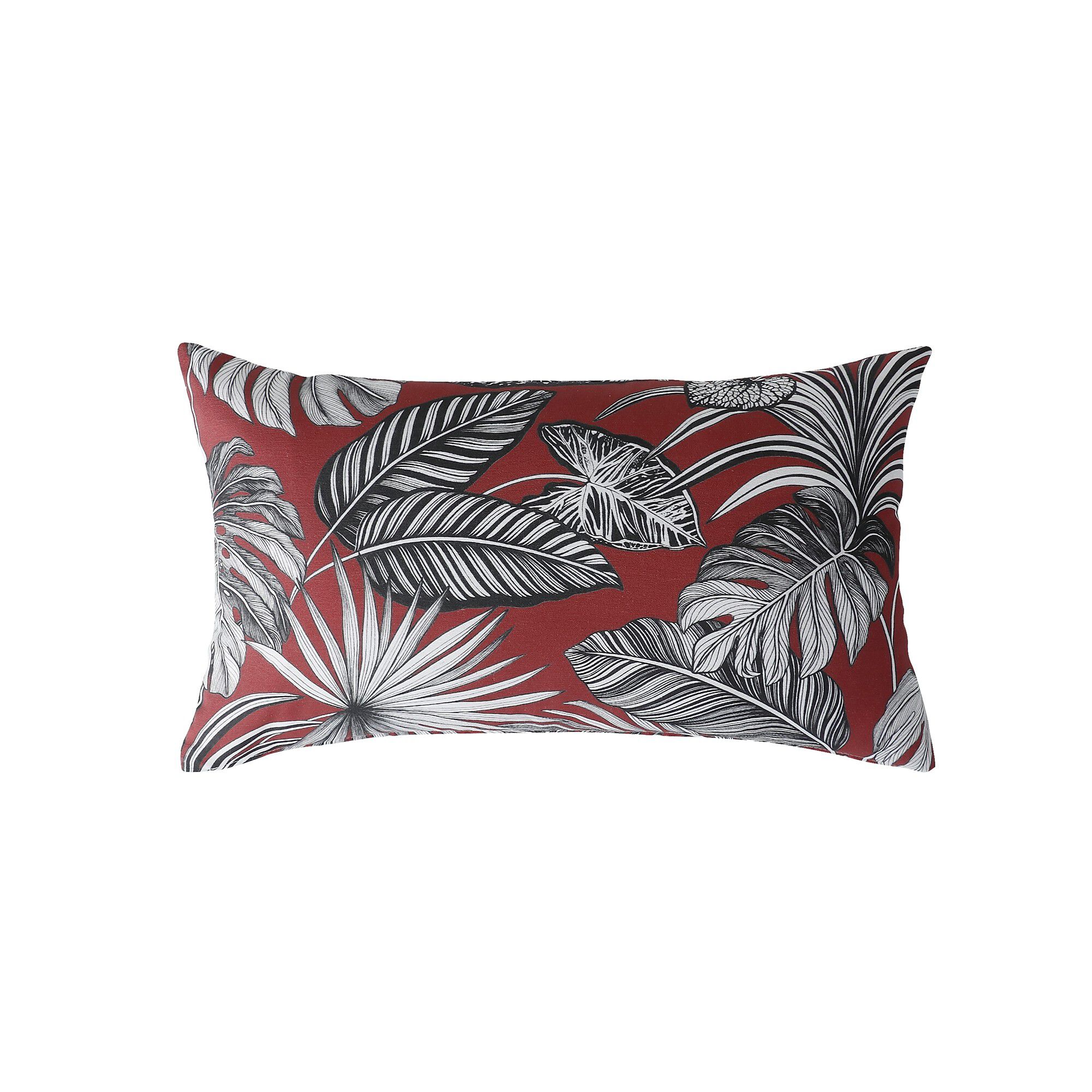 Housse de coussin imprimé tropical
