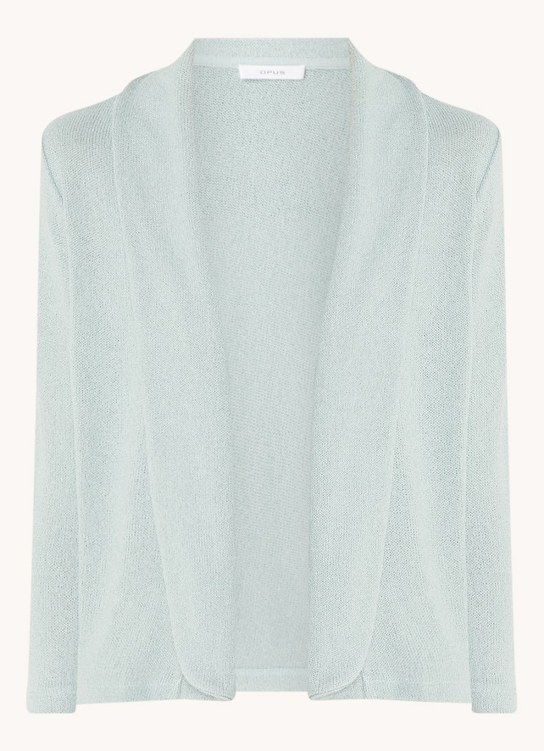 Cardigan tricotat cu model ajurat OPUS Sandrine, cu elasticitate suplimentară