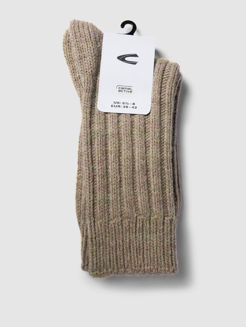 Socken mit Strukturmuster in stein meliert