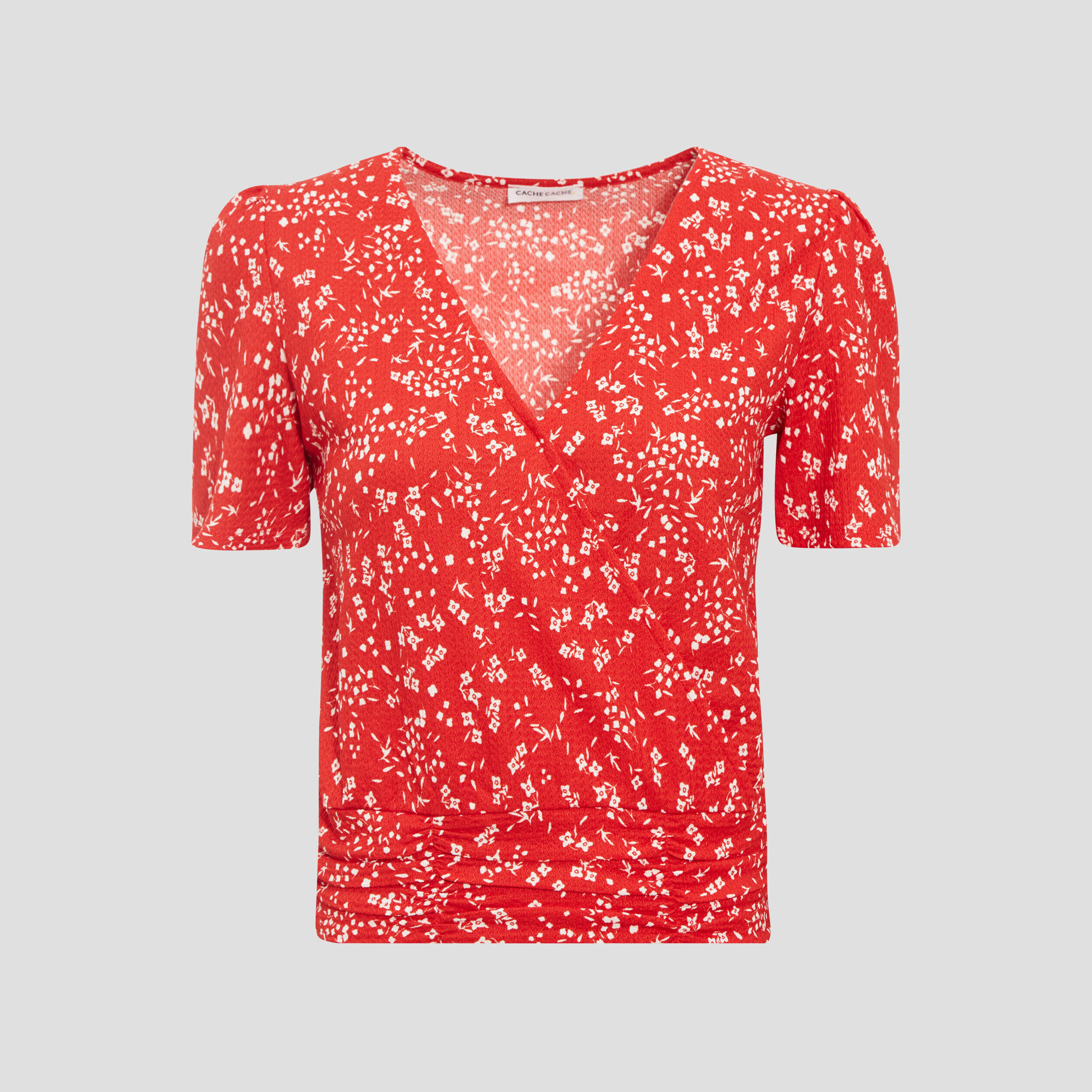 Blouse manches courtes rouge femme | Cache Cache