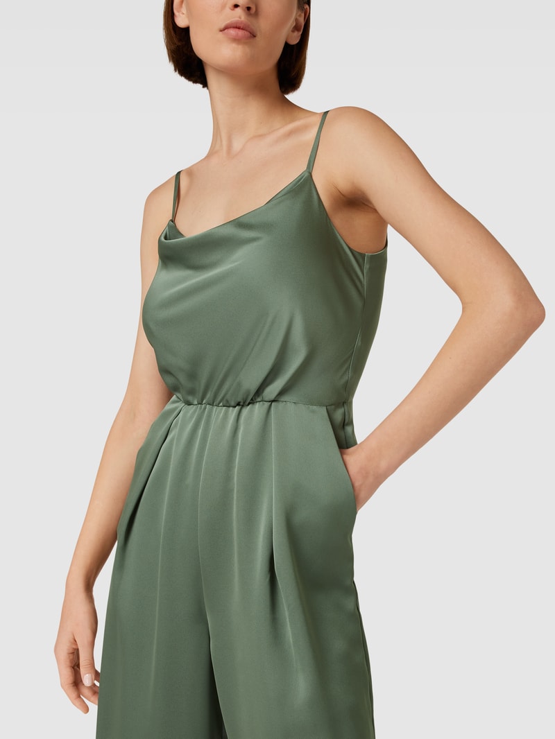 Jumpsuit mit Wasserfallausschnitt in grün